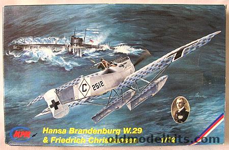 MPM 1/72 Hansa Brandenburg W-29 Of Friedrich Christiansen - (W.29), 72058 plastic model kit